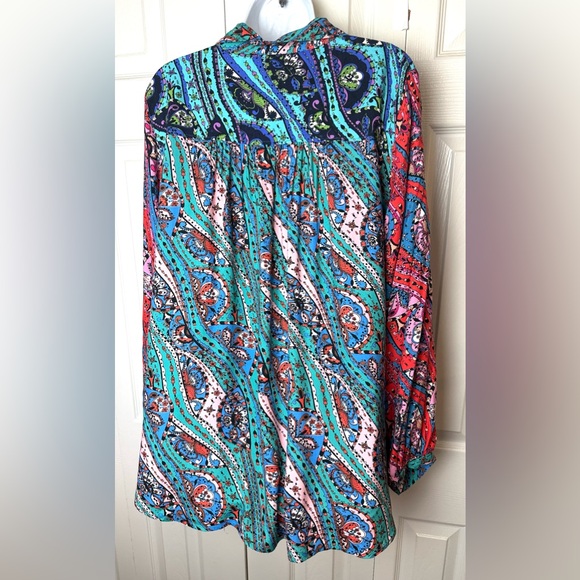New Anthro MAEVE The Paz Blouse Patchwork Paisley Shirt Top Colorful Floral Pink - Picture 11 of 16